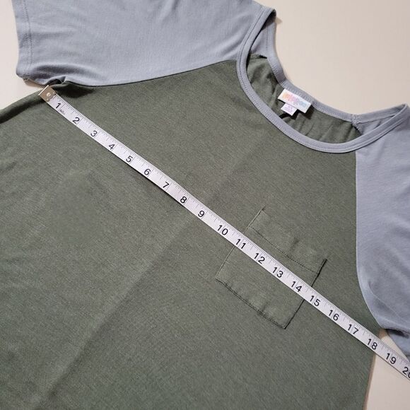 LuLaRoe Carly Green Swing Dress Scoop-neck Short Sleeve Hi-Low Hemline - Picture 3 of 12